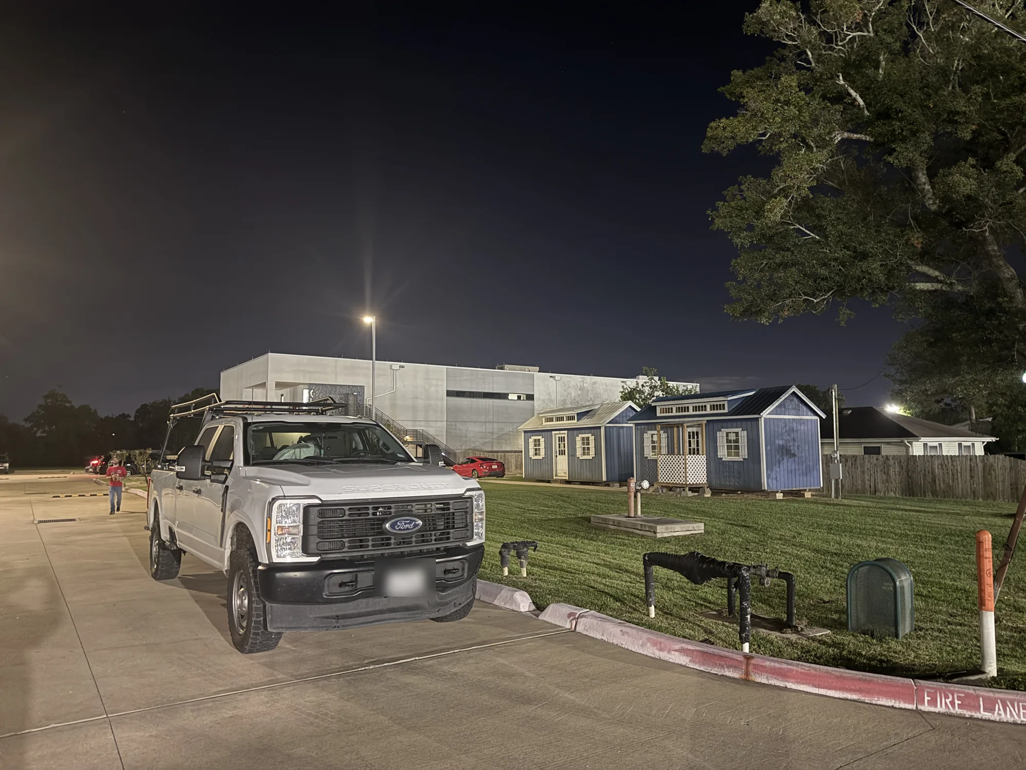 N-Sink truck on site for an after-hours commercial leak call in Nederland, TX